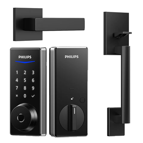 Philips 1000 Series Fingerprint Touchscreen Electronic Deadbolt with Handleset