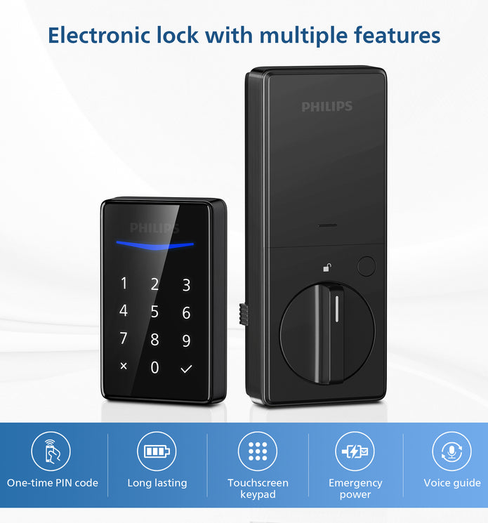 Philips 1000 Series Touchscreen Key-free Electronic Deadbolt with Handleset