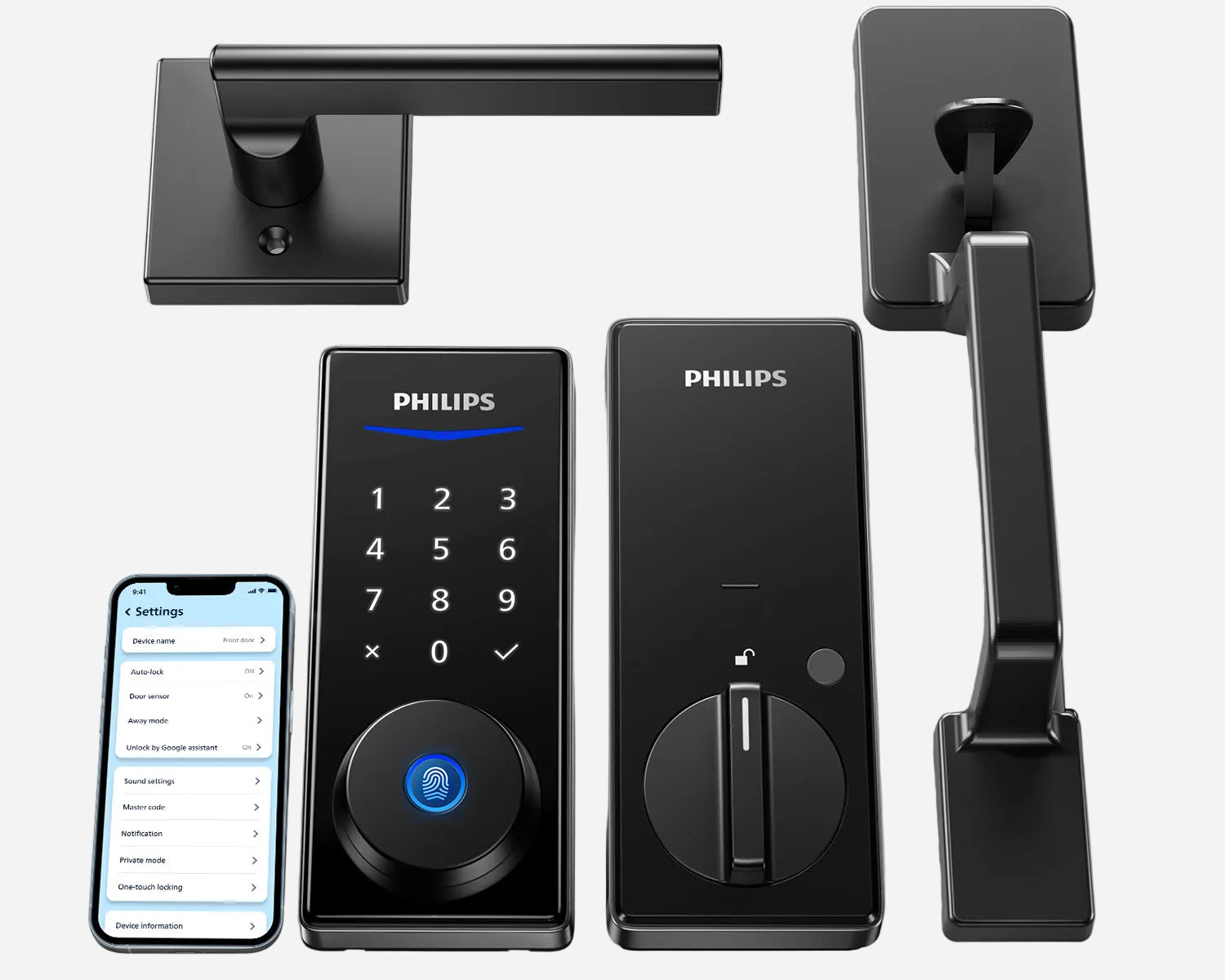 Philips 4000 Series Wi-Fi Fingerprint Touchscreen Smart Deadbolt with Handleset