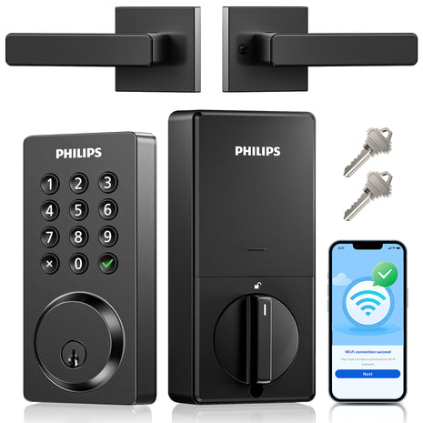 Philips 4200 Series Built-in Wi-Fi Keypad Smart Deadbolt with Door Lever