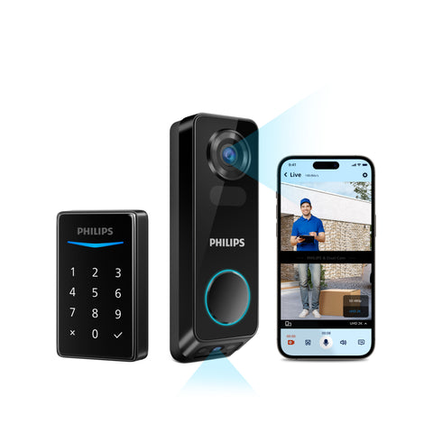 Philips Touchscreen Key-Free Electronic Deadbolt + Video Doorbell Bundle