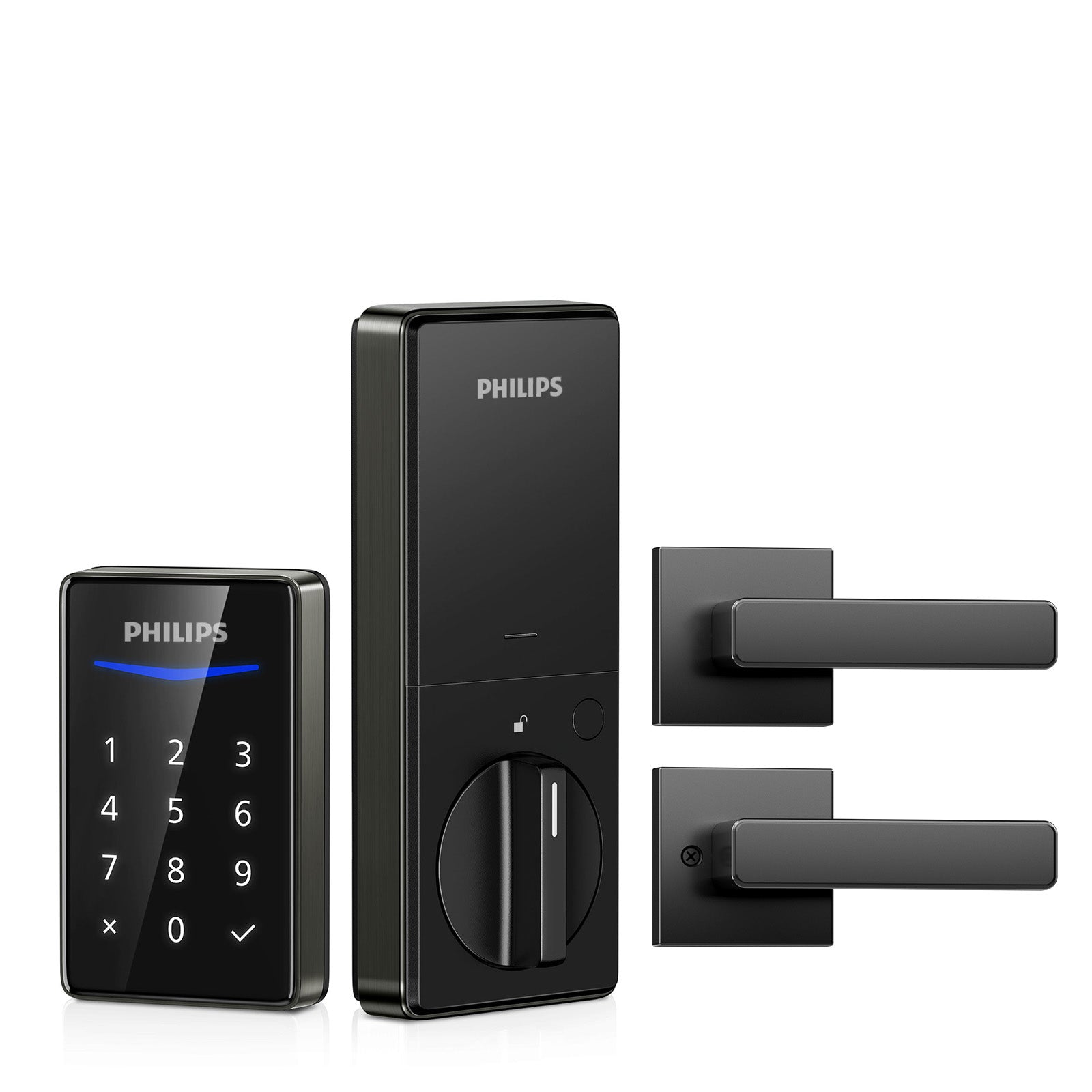 Philips 1000 Series Touchscreen Key-Free Electronic Deadbolt with Door Lever