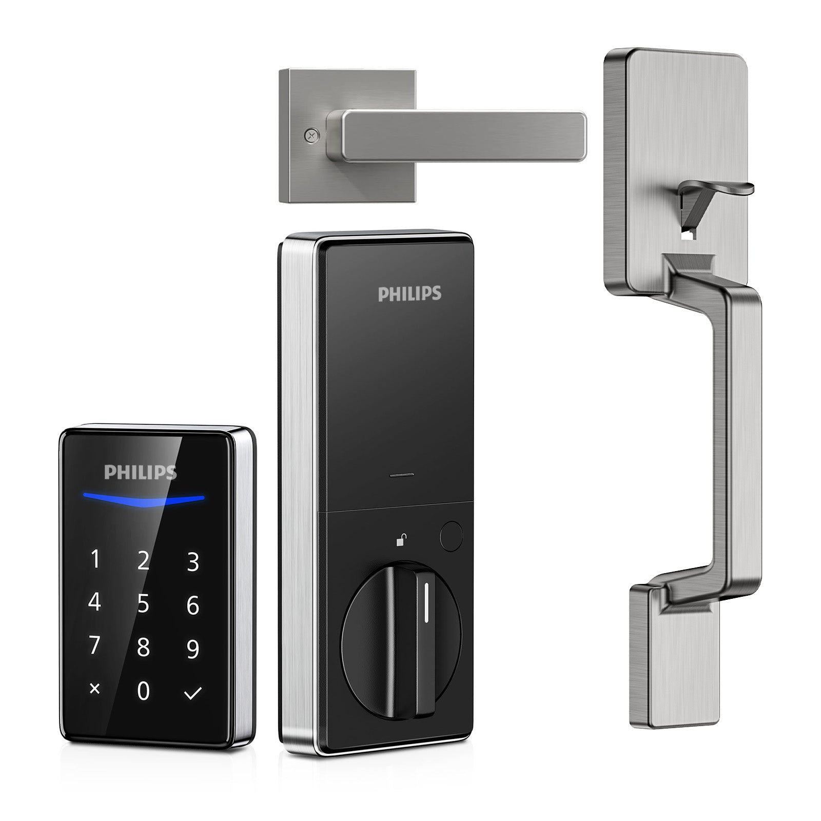 Philips 1000 Series Touchscreen Key-free Electronic Deadbolt with Handleset