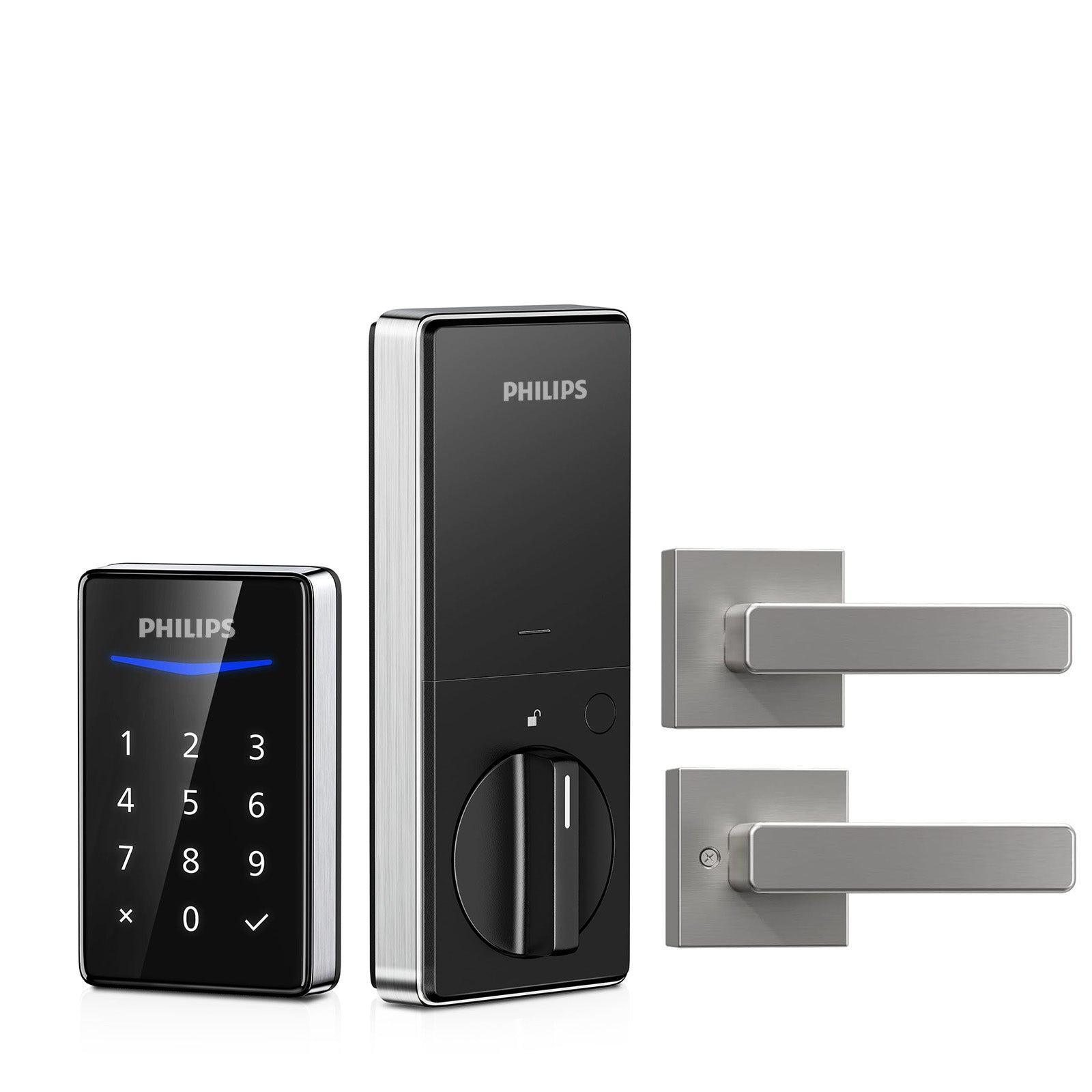 Philips 1000 Series Touchscreen Key-Free Electronic Deadbolt with Door Lever