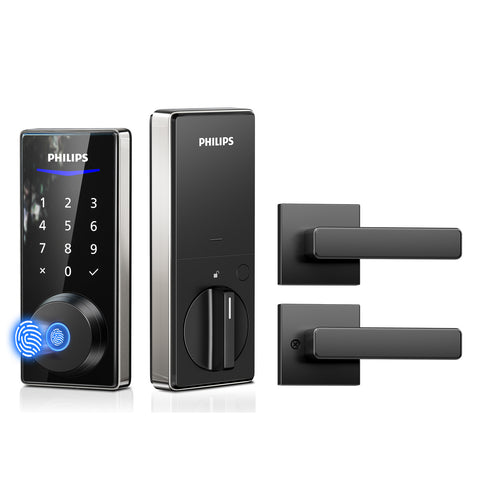 Philips 1000 Series Fingerprint Touchscreen Electronic Deadbolt with Lever