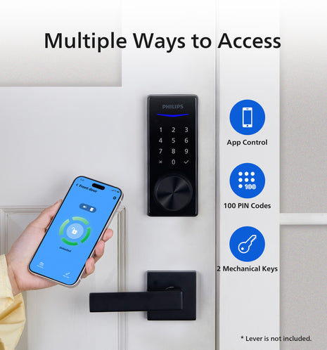 Philips 4000 Series Bluetooth Touchscreen Smart Deadbolt with Lever
