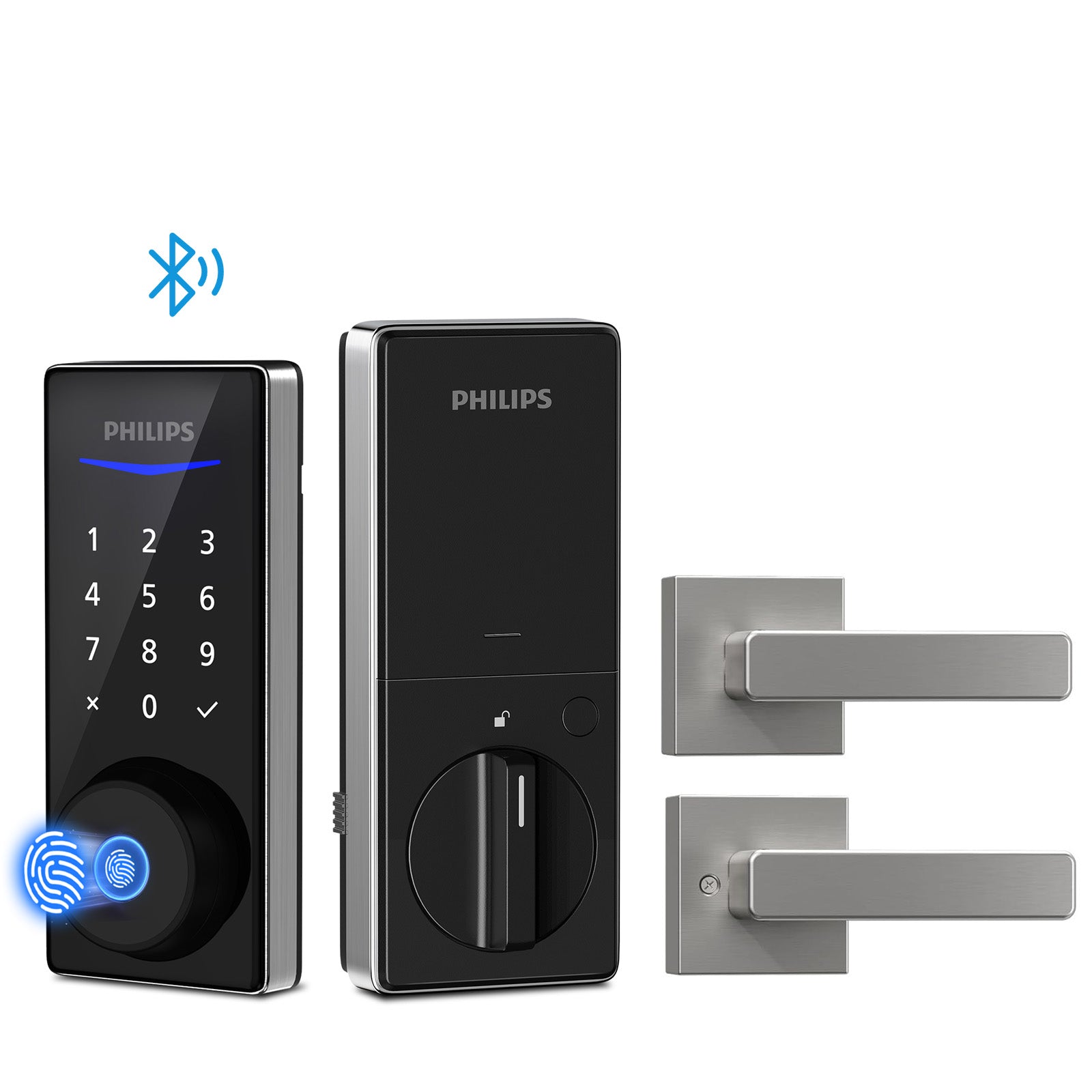 Philips 4000 Series Bluetooth Fingerprint Smart Deadbolt with Lever