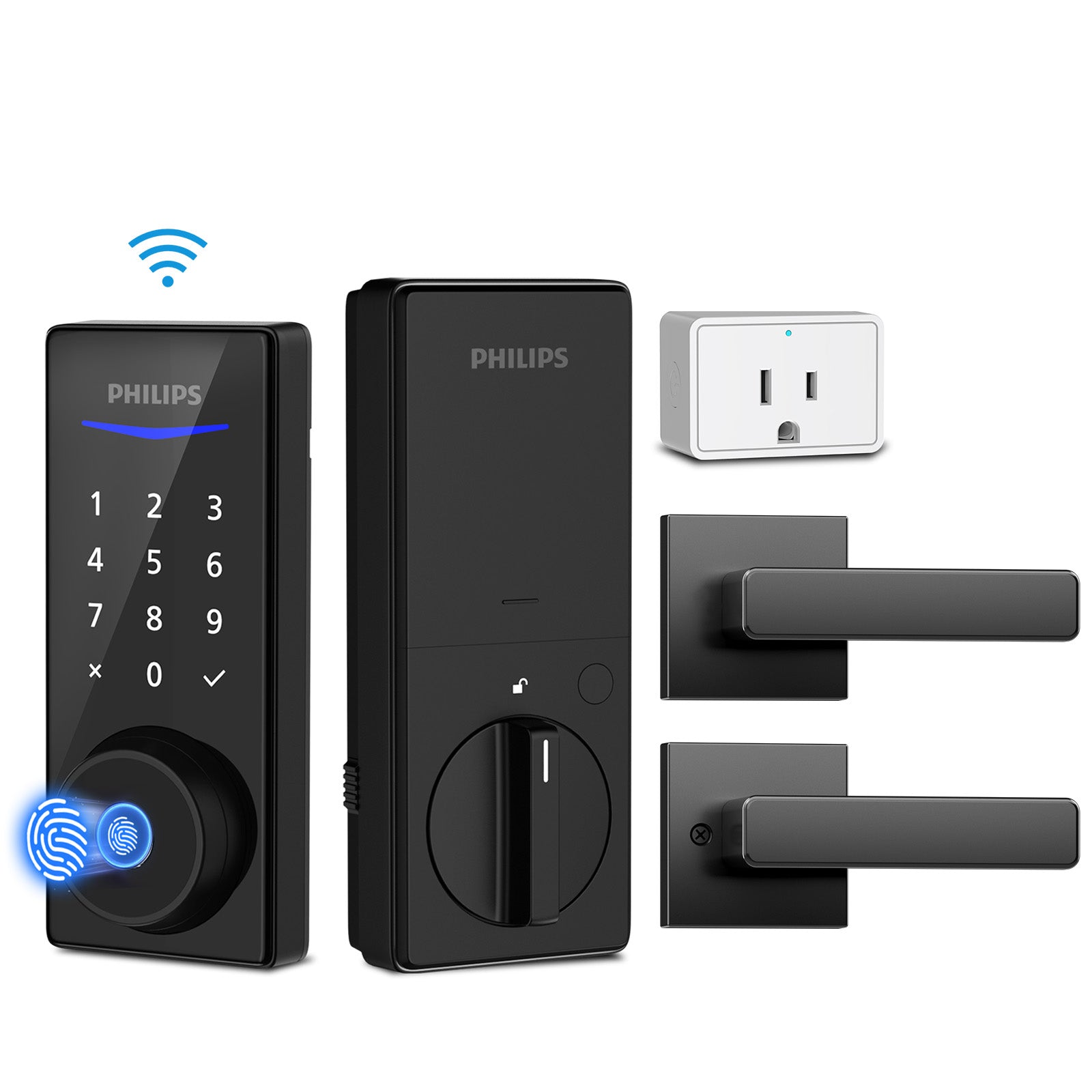 Philips 4000 Series Wi-Fi Fingerprint Touchscreen Smart Deadbolt with Lever