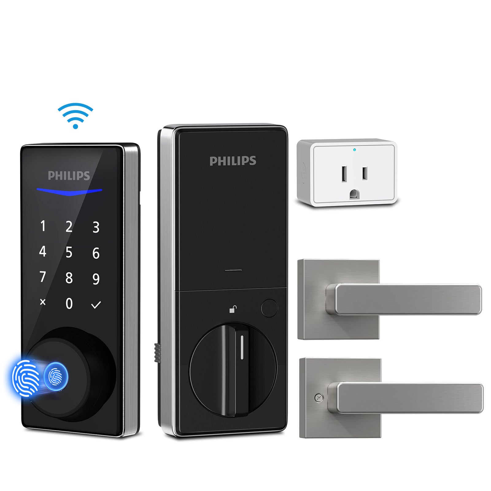 Philips 4000 Series Wi-Fi Fingerprint Touchscreen Smart Deadbolt with Lever