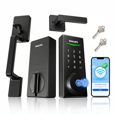 Philips 4000 Series Built-in Wi-Fi Fingerprint Touchscreen Smart Deadbolt Handlest Bundle
