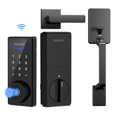 Philips 4000 Series Built-in Wi-Fi Fingerprint Touchscreen Smart Deadbolt Handlest Bundle