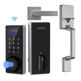 Philips 4000 Series Built-in Wi-Fi Fingerprint Touchscreen Smart Deadbolt Handleset Bundle