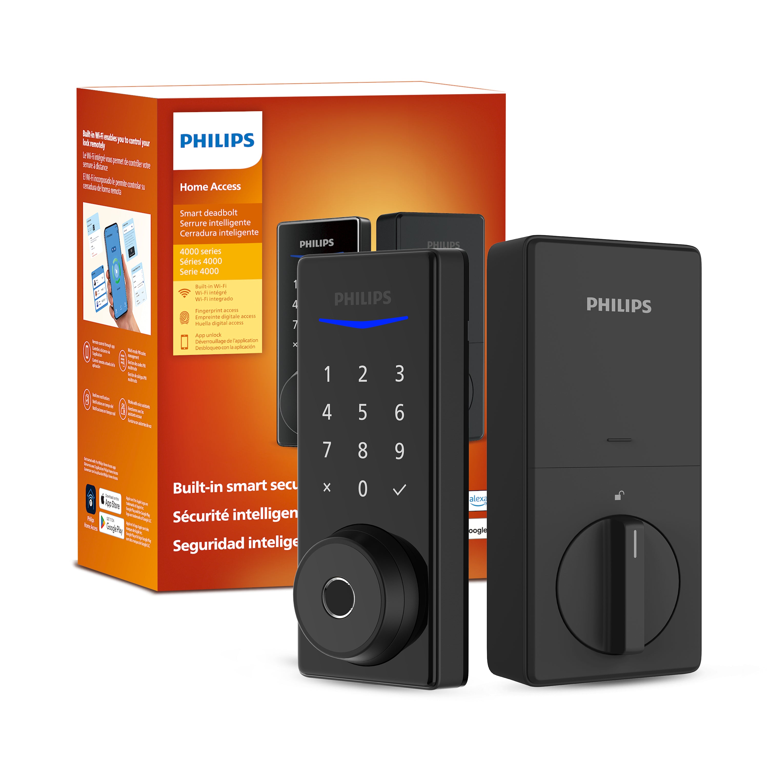 Philips 4000 Series Built-in Wi-Fi Fingerprint Touchscreen Smart Deadbolt