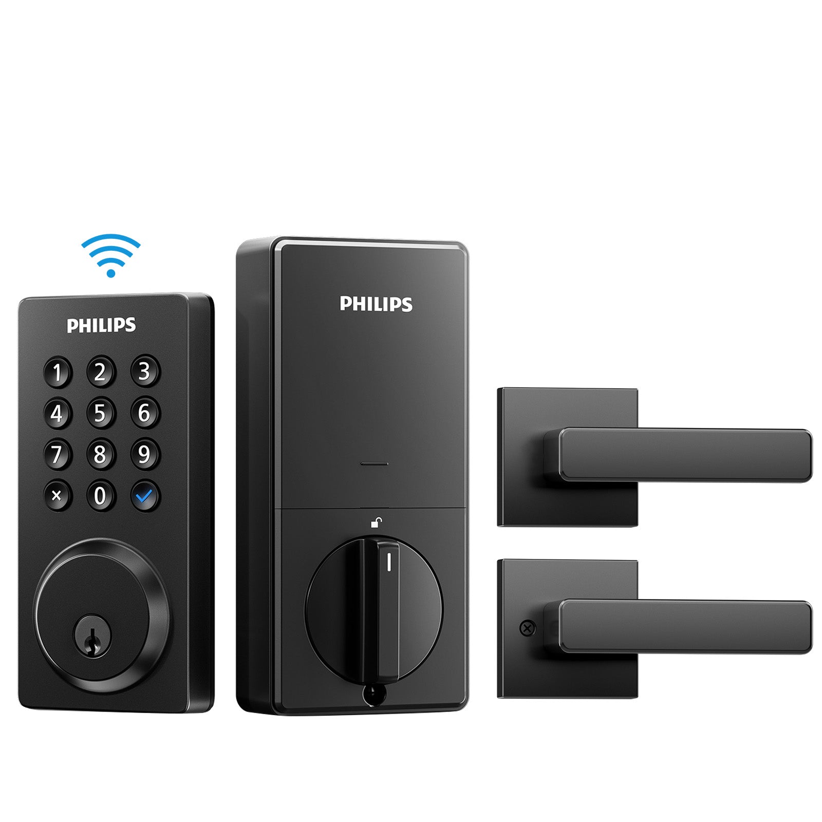 Philips 4200 Series Built-in Wi-Fi Keypad Smart Deadbolt with Door Lever