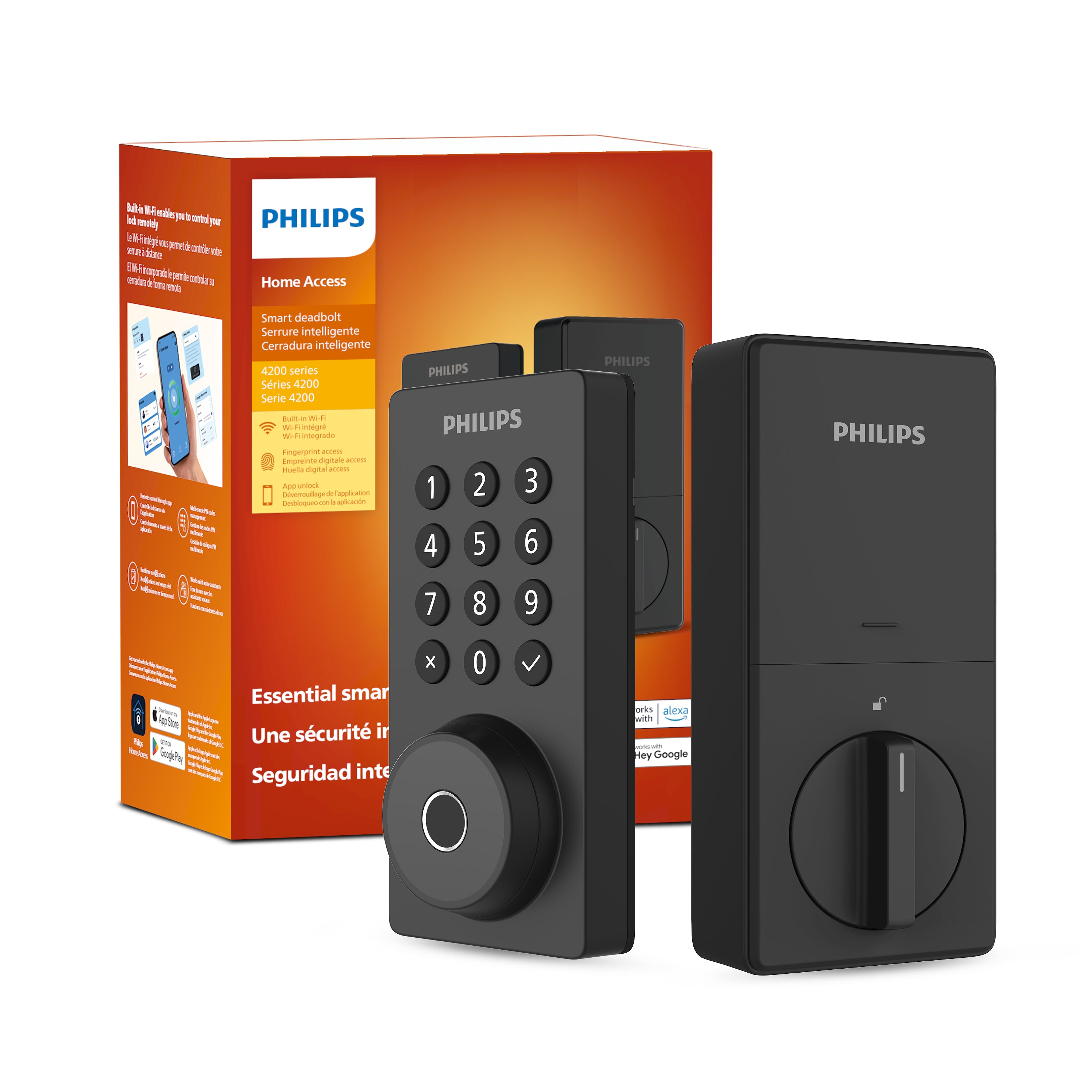 Philips 4200 Series Built-in Wi-Fi Fingerprint Keypad Smart Deadbolt