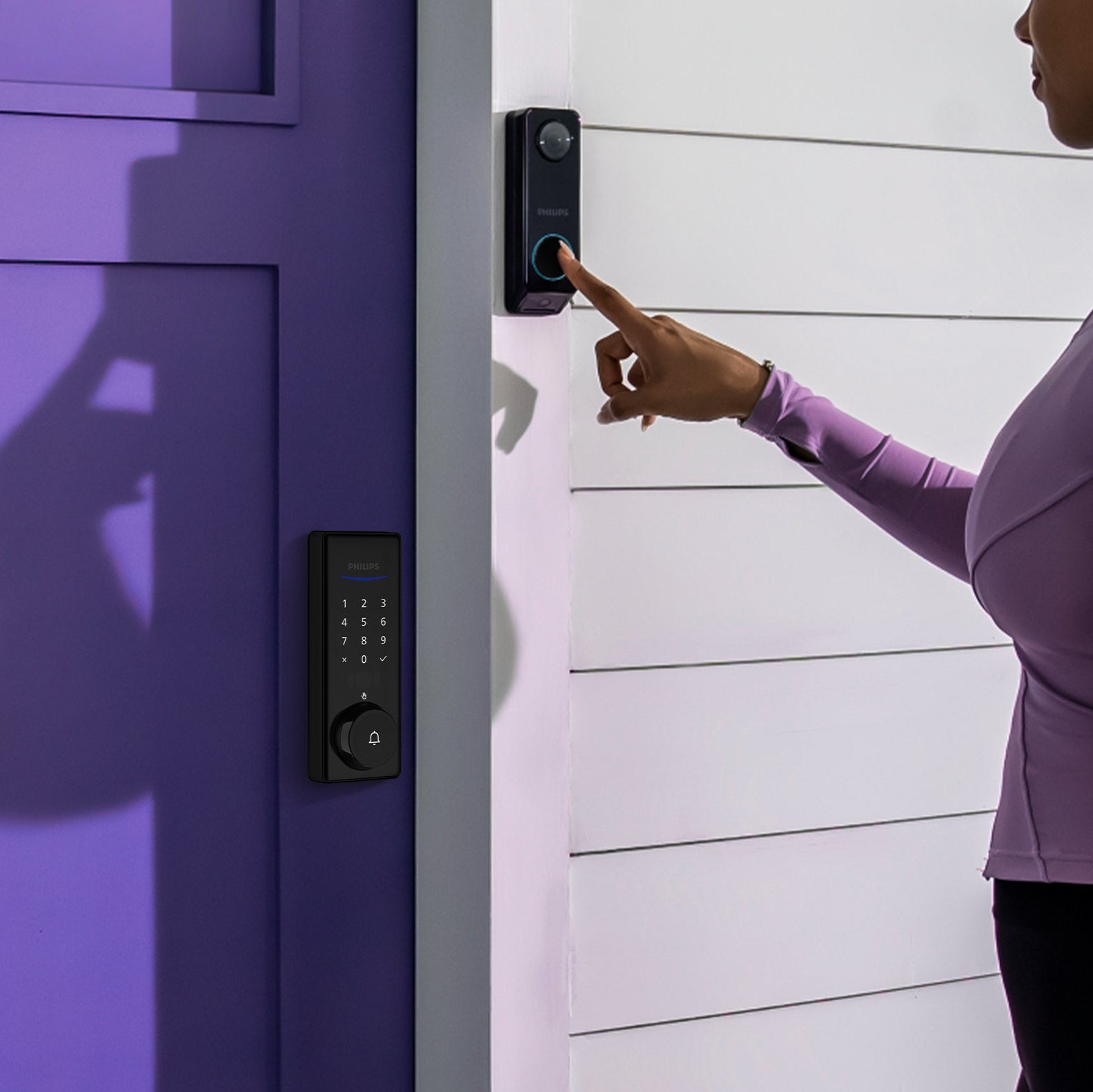 Philips Wi-Fi Palm Recognition Lock + Video doorbell Bundle