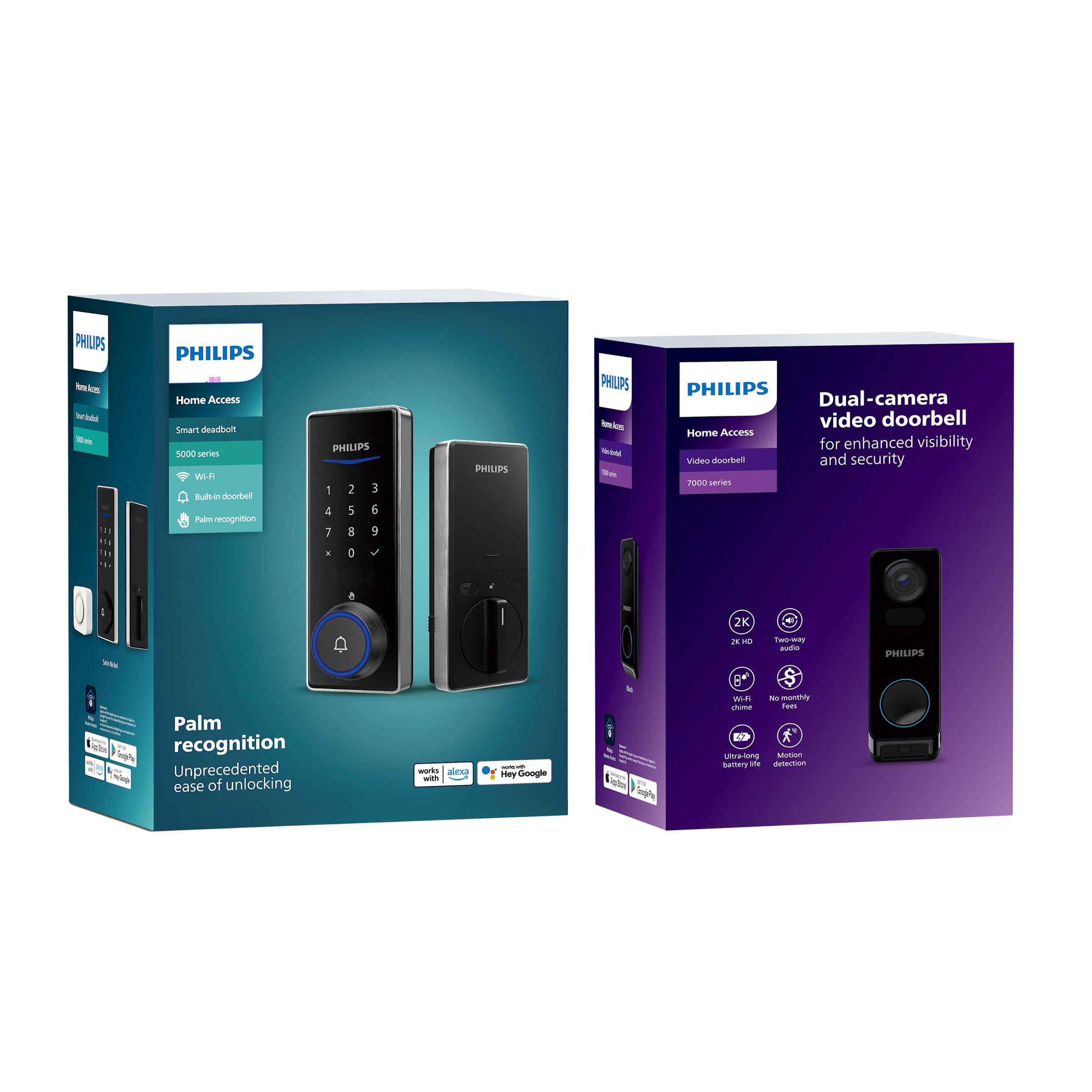 Philips Wi-Fi Palm Recognition Lock + Video doorbell Bundle
