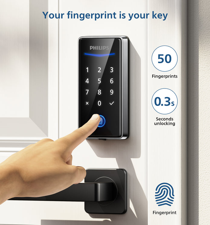 Philips 1000 Series Fingerprint Key-free Electronic Deadbolt with Lever